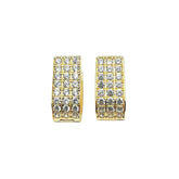 APPRAISED $650- 14kt Yellow Gold Cubic Zirconia Diamond Channel set "U" Shaped Hoops