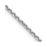 14K White Gold 16 inch 1.45mm Diamond-cut Cable with Lobster Clasp Chain