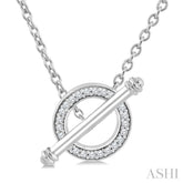 1/8 Ctw Circle Toggle Single Cut Diamond Fashion Necklace in 10K White Gold