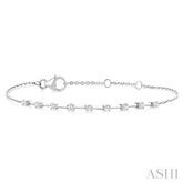 1/4 Ctw Round Cut Diamond Floating Fashion Chain Bracelet in 10K White Gold