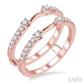 3/8 Ctw Round Cut Diamond Insert Ring in 14K Rose Gold