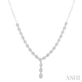 2 5/8 Ctw Lovebright Pear Shape Round Cut Diamond Fashion Necklace in 14K White Gold