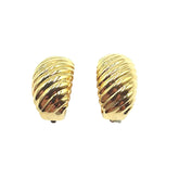 APPRAISED $1500- 14KT Yellow Gold Oval Ribbed Earrings