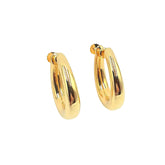 APPRAISED $1600- 14KT Yellow Gold Oval Hoops (6.5-4.5MM) with Non-Pierced Screwbacks