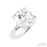 1/5 Ctw Round Shape Round Cut Diamond Semi-Mount Engagement Ring in 14K White Gold