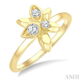1/6 Ctw Starlit Petals Round Cut Diamond Fashion Ring in 10K Yellow Gold