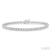 6 Ctw Round Cut Diamond Tennis Bracelet in 14K White Gold