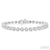 9 Ctw Round Cut Diamond 3-Prong Tennis Bracelet in 14K White Gold