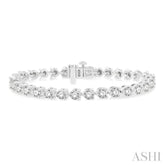 10 Ctw Round Cut Diamond 3-Prong Tennis Bracelet in 14K White Gold