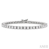 9 Ctw Square Shape Round Cut Diamond Tennis Bracelet in 14K White Gold
