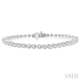 5 Ctw Round Cut Diamond 3-Prong Tennis Bracelet in 14K White Gold