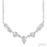 1/3 Ctw Mixed Cut Diamond Fashion Necklace in 14K White Gold
