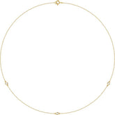 14K Yellow Gold 1/5 CTW Natural Diamond 3-Station 18" Necklace