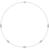 14K White Gold 3/4 CTW Natural Diamond 5-Station 18" Necklace
