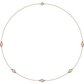 14K Rose Gold 3/4 CTW Natural Diamond 5-Station 18" Necklace