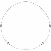14K White Gold 1 CTW Natural Diamond 5-Station 18" Necklace