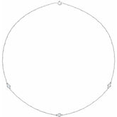 Sterling Silver 1/2 CTW Natural Diamond 3-Station 18" Necklace