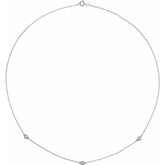 14K White Gold 1/5 CTW Lab-Grown Diamond 3-Station 18" Necklace