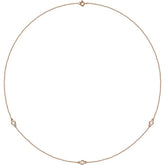 14K Rose Gold 1/4 CTW Lab-Grown Diamond 3-Station 18" Necklace
