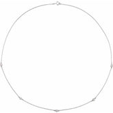 14K White Gold 1/4 CTW Lab-Grown Diamond 5-Station 18" Necklace