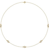 14K Yellow Gold 3/4 CTW Lab-Grown Diamond 5-Station 18" Necklace