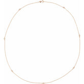 14K Rose Gold 1/3 CTW Lab-Grown Diamond 7-Station 24" Necklace