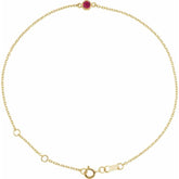 14K Yellow Gold Natural Ruby Bezel-Set Solitaire 6 1/2-7 1/2" Bracelet