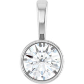 14K White Gold 1/4 CT Lab-Grown Diamond Bezel-Set Solitaire Pendant