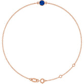 14K Rose Gold Natural Blue Sapphire 6 1/2-7 1/2" Bracelet