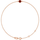 14K Rose Gold Natural Mozambique Garnet 6 1/2-7 1/2" Bracelet
