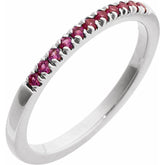 14K White Gold Lab-Grown Ruby Stackable Ring