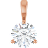 14K Rose Gold Lab-Grown Moissanite Pendant
