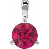 14K White Gold Lab-Grown Ruby Pendant