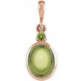 14K Rose Gold 8x6 mm Natural Peridot Pendant