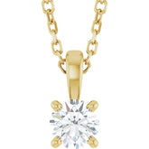14K Yellow Gold 1/4 CT Natural Diamond 18" Necklace