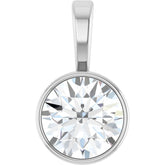 Platinum 9/10 CT Lab-Grown Diamond Bezel-Set Solitaire Pendant