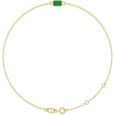 14K Yellow Gold Natural Emerald 6 1/2-7 1/2" Bracelet