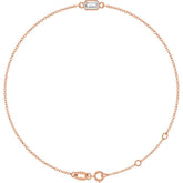 14K Rose Gold Natural White Sapphire 6 1/2-7 1/2" Bracelet