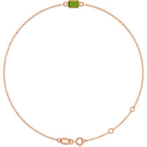 14K Rose Gold Natural Peridot 6 1/2-7 1/2" Bracelet