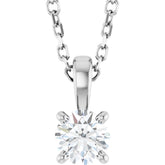 14K White Gold 1/4 CT Natural Diamond 18" Necklace