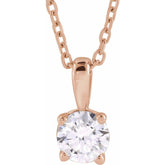 14K Rose Gold 3/4 CT Natural Diamond 18" Necklace