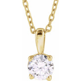 14K Yellow Gold 1 CT Natural Diamond 18" Necklace