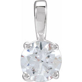 14K White Gold 3/4 CT Lab-Grown Diamond Pendant