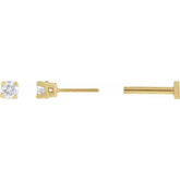 14K Yellow Gold .05 CT Lab-Grown Diamond Earrings