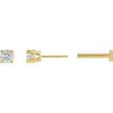 14K Yellow Gold 1/10 CT Lab-Grown Diamond Earring
