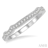 1/6 Ctw Curvy Round Cut Diamond Wedding Band in 14K White Gold