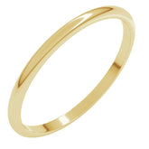 10K Yellow Gold 1.5 mm Lightweight Half Round Band Size 13.5