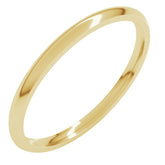 10K Yellow Gold 1.5 mm Lightweight Comfort-Fit Half Round Band Size 5.5