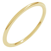 14K Yellow Gold 1 mm Lightweight Comfort-Fit Half Round Band Size 6.5