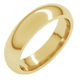 10K Yellow Gold 5 mm Comfort-Fit Half Round Band Size 6